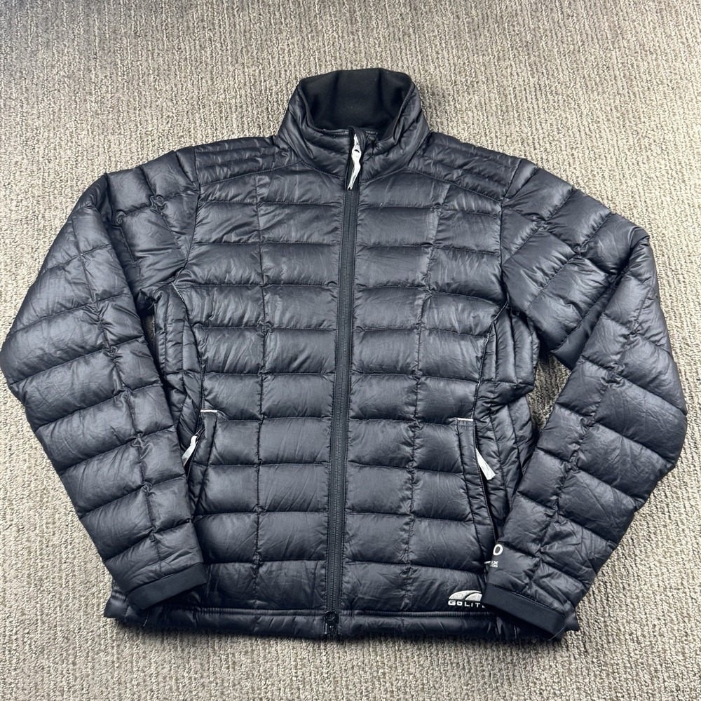 GoLite Womens S 800 Down Pertex Microlight Eco Jacket Quilted Puffer Black